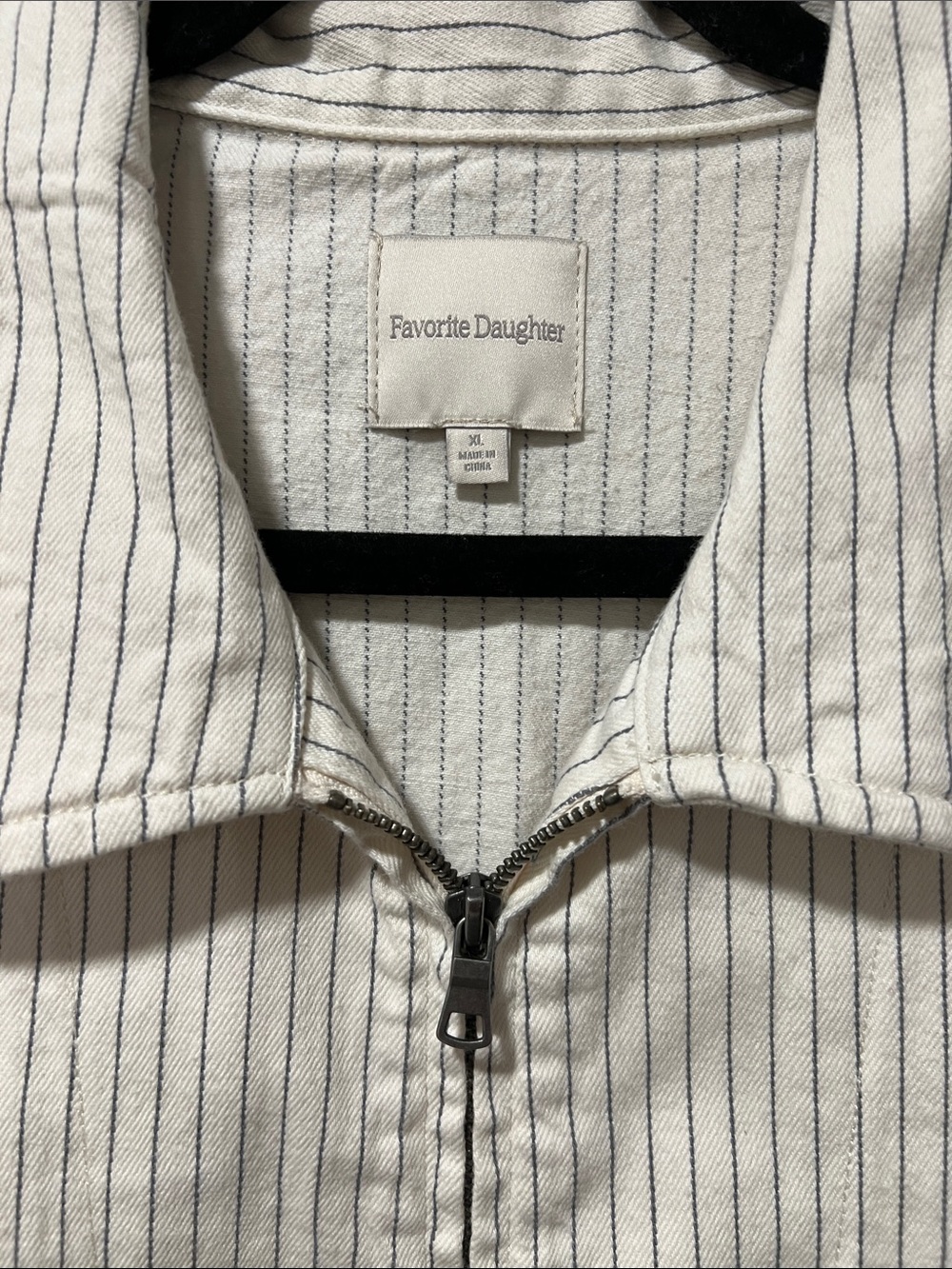 Favorite Daughter THE ROBERT JACKET White Pinstripe Jacket with Navy Stripes - Picture 5 of 12